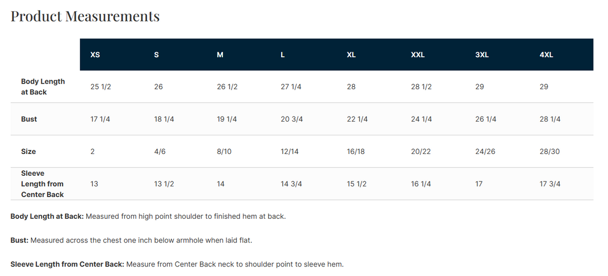 Size chart for Port &amp; Co Women's Fan Favorite Tee
